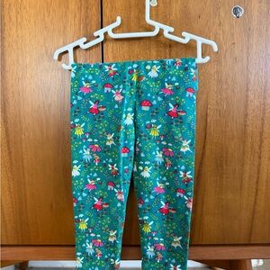 Mini Boden Teal Leggings with Colorful Floral Print